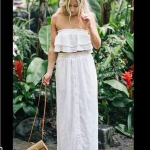 Tularosa Stella White Maxi Skirt